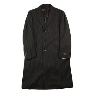 Belvest Brown Black Pattern Wool Cashmere Camel Topcoat Size Mens 40R NWT